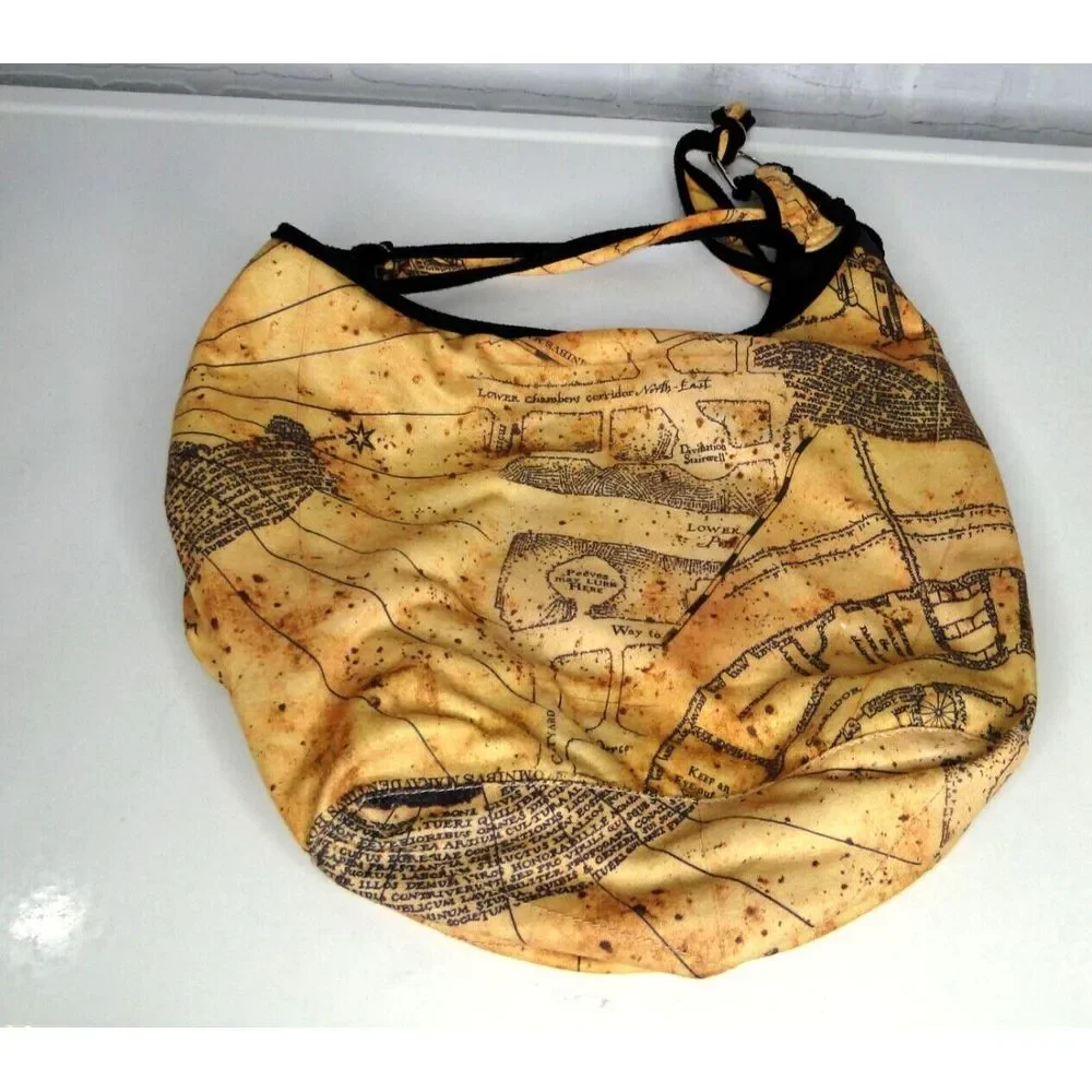 Harry Potter Marauder's Map Hobo Style Bag I Solemnly Swear That I Am Up To No G